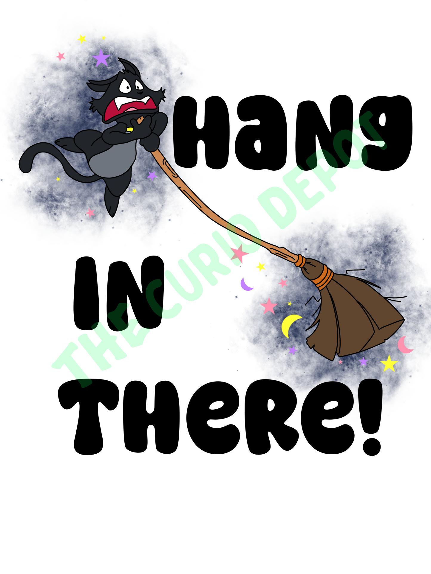 DIGITAL Hang in There! Cat Print | Motivational Quote Wall Decor Art