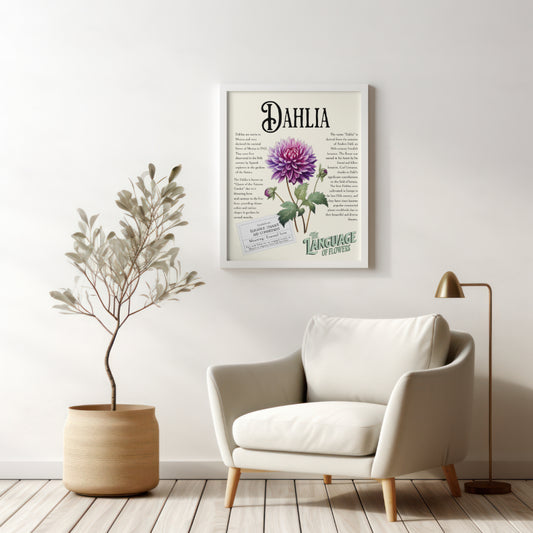 DIGITAL Dahlia Flower Print